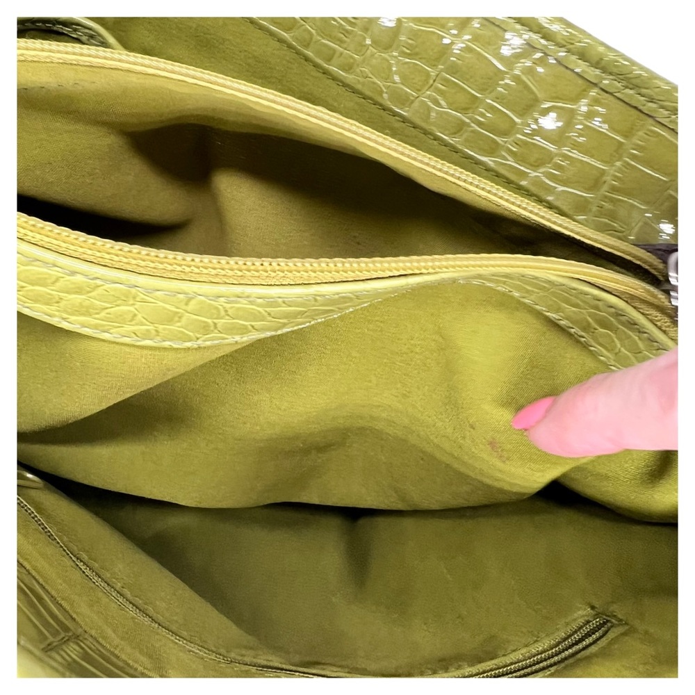LIZ CLAIBORNE LIME GREEN FAUX ALLIGATOR HANDBAG SHOULDER BAG - Picture 13 of 15